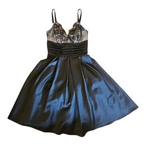 VTG BCBG Midi Black Lace Dress Size 4